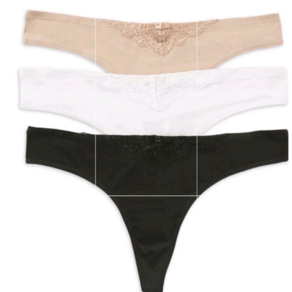 ❤ 2 for $16 Thong 3Pk Women's Micro Gripper Panties - Picture 4 of 4